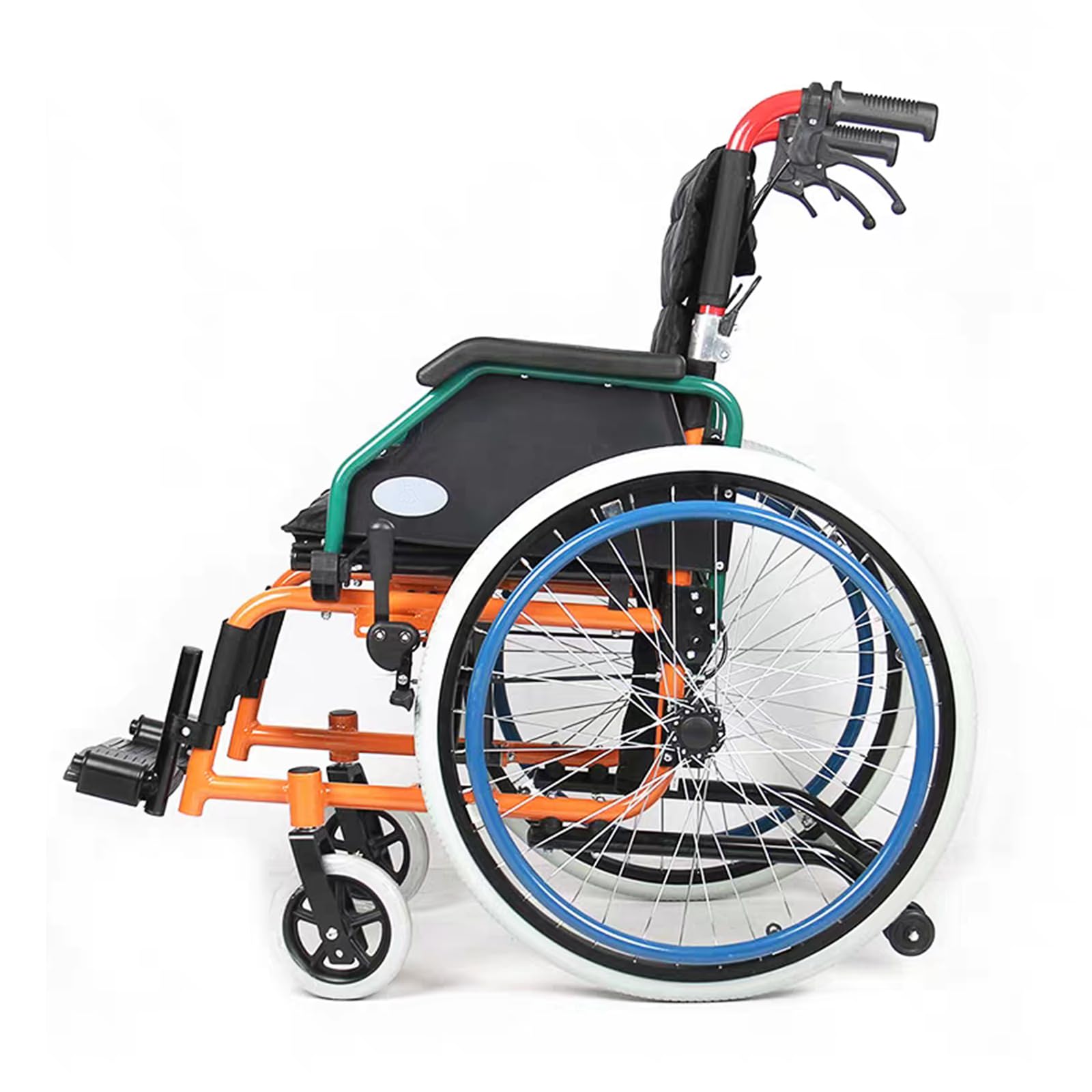 Silla De Ruedas Para Niños Ligera Y Plegable, Sillas De Ruedas Autopropulsadas, chasis de aleación de aluminio con una capacidad de carga de 75Kg,Silla de ruedas de tránsito(Seat width 30cm/11.8in)