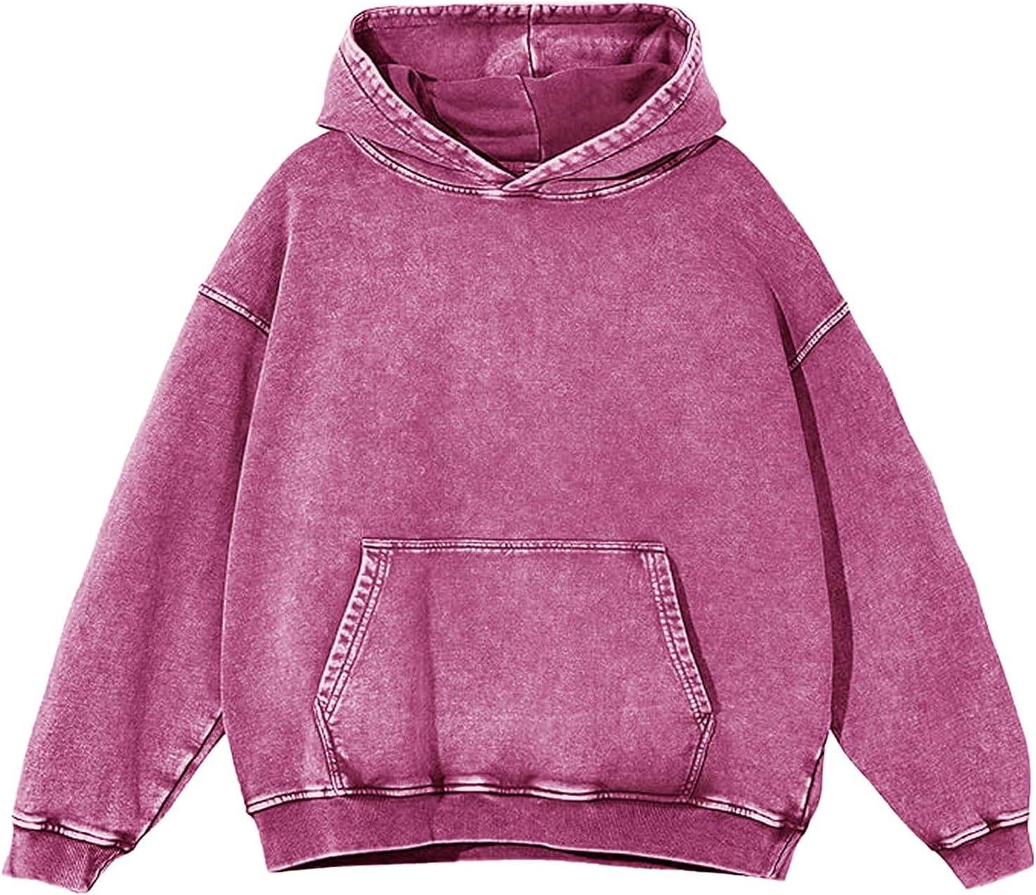 Mens Oversized Hoodie Acid Wash Hoodies Women Vintage Sweatshirt Heavyweight Cotton Unisex Retro Pullover Streetwear