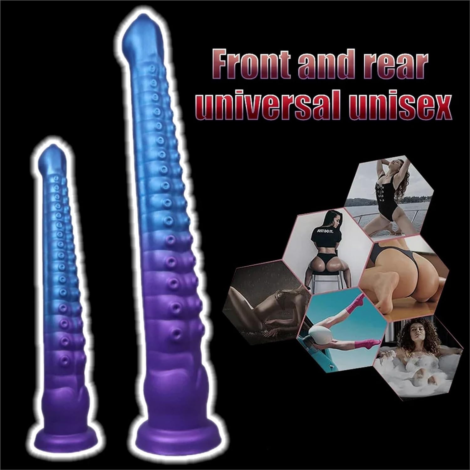 Super Long Deep-Sea Octopus Tentacle Monster Simulated Dildos Big Realistic Alien Fake Silicone Penis Soft Anal Plays Butt Plugs(Purplish-Blue-M)