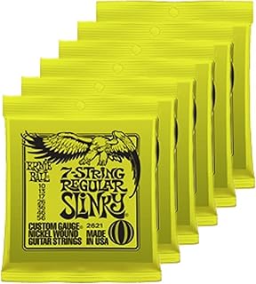 6 Sets of Ernie Ball 2621 7 String Regular Slinky 10-56 Guitar Strings