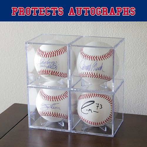 Miniatura 2 de Baseball Cube (2 unidades)  Caja de exhibición de acrílico transparente con protección UV  Soporte de pelota de juego autografiado (se adapta a la
