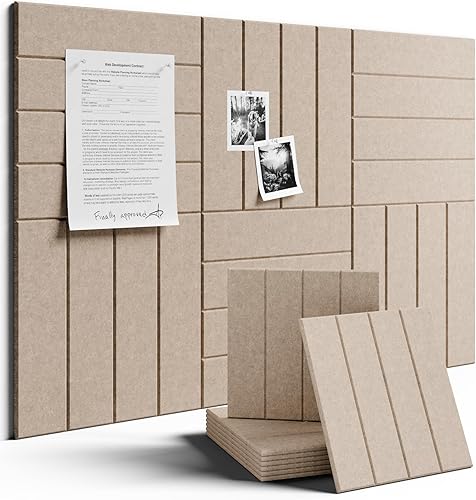 Miniatura 94 de Tablón de anuncios grande de fieltro de 48 x 36 pulgadas, alternativo, paquete de 12 con 70 pestañas adhesivas extraíbles seguras, tableros