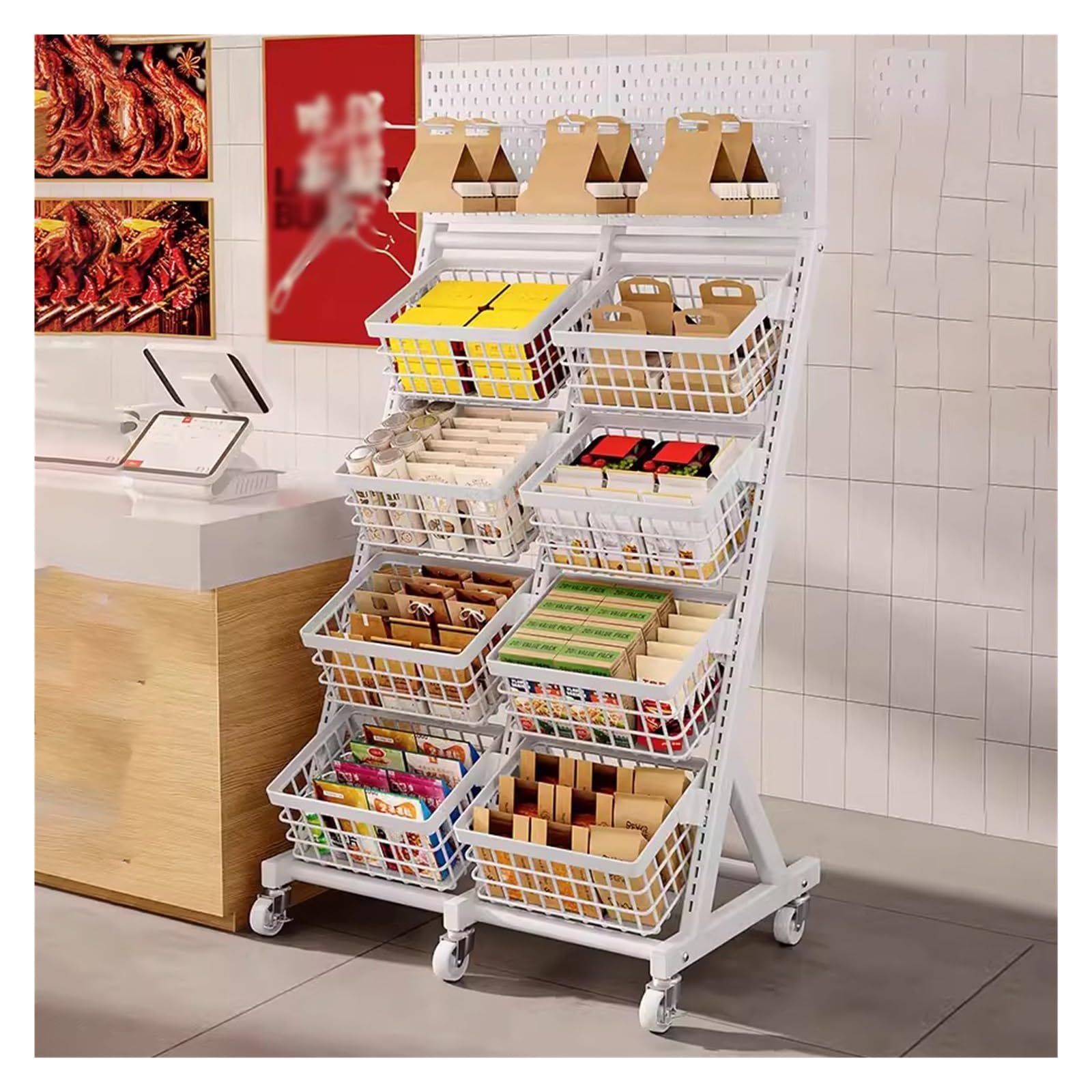 Présentoir à snacks blanc idéal pour vos soirées home cinéma et fêtes