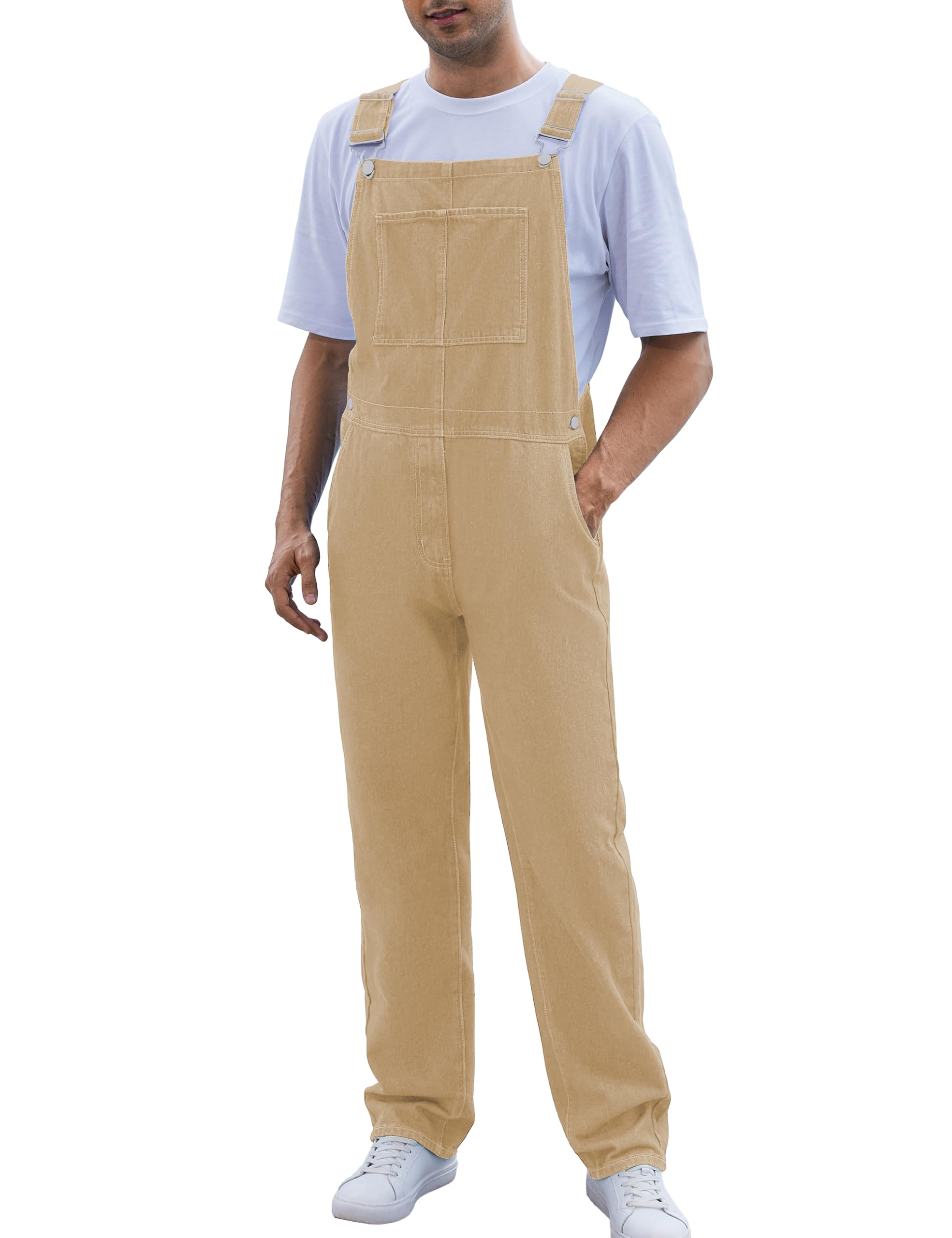 Yuanbang Arbeitslatzhose für Herren, Denim, mit Taschen | Maler-Overall, dehnbar, verstellbare Träger, Camping, Bauernhof, Angeln, Gartenarbeit, Malerei, Musikfestival