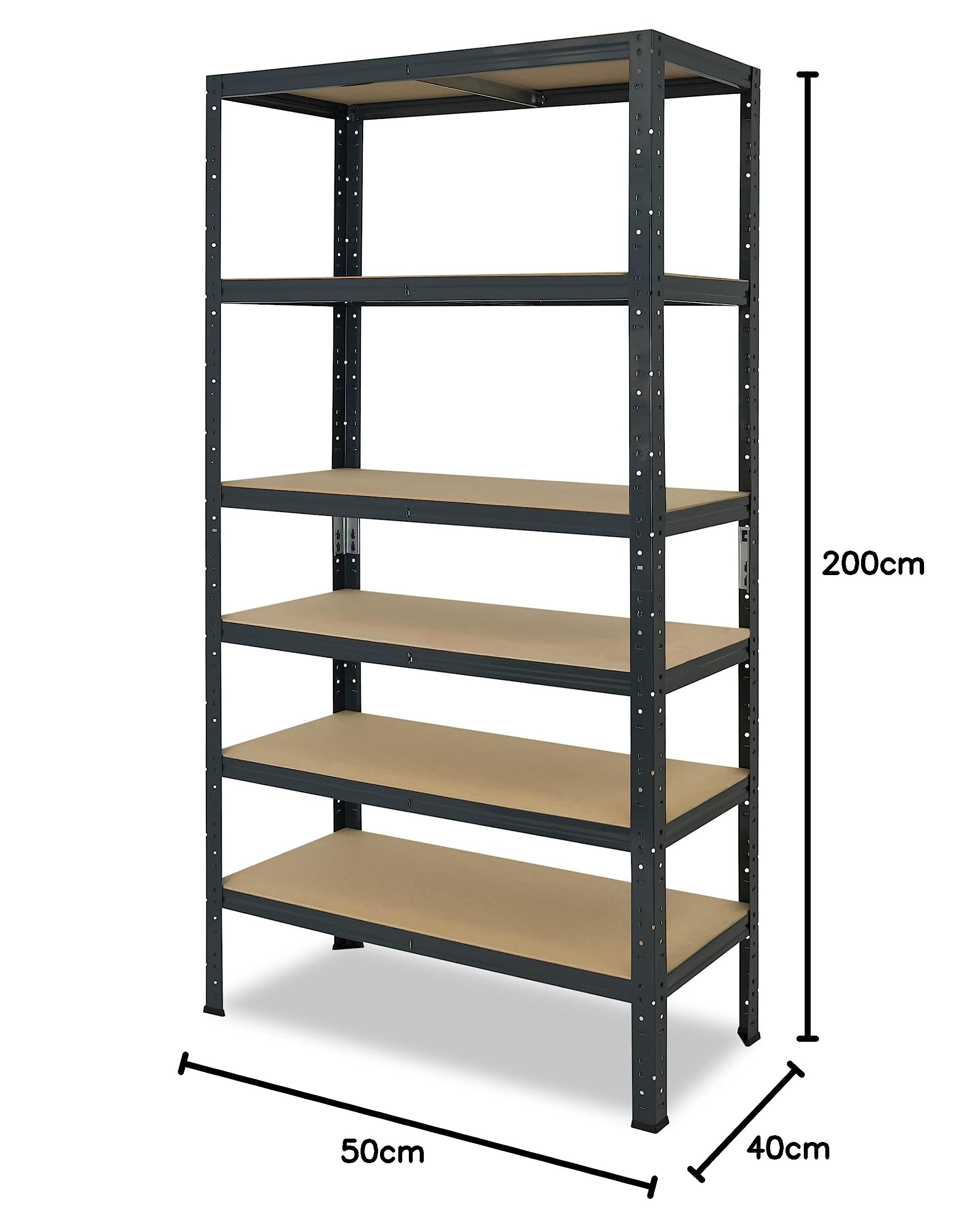 shelfplaza Home 200x50x40cm regał metalowy antracyt: 6x145kg | Regały aluminiowe Regał do schowka Szafa garażowa Metalowy regał magazynowy Regał do przechowywania