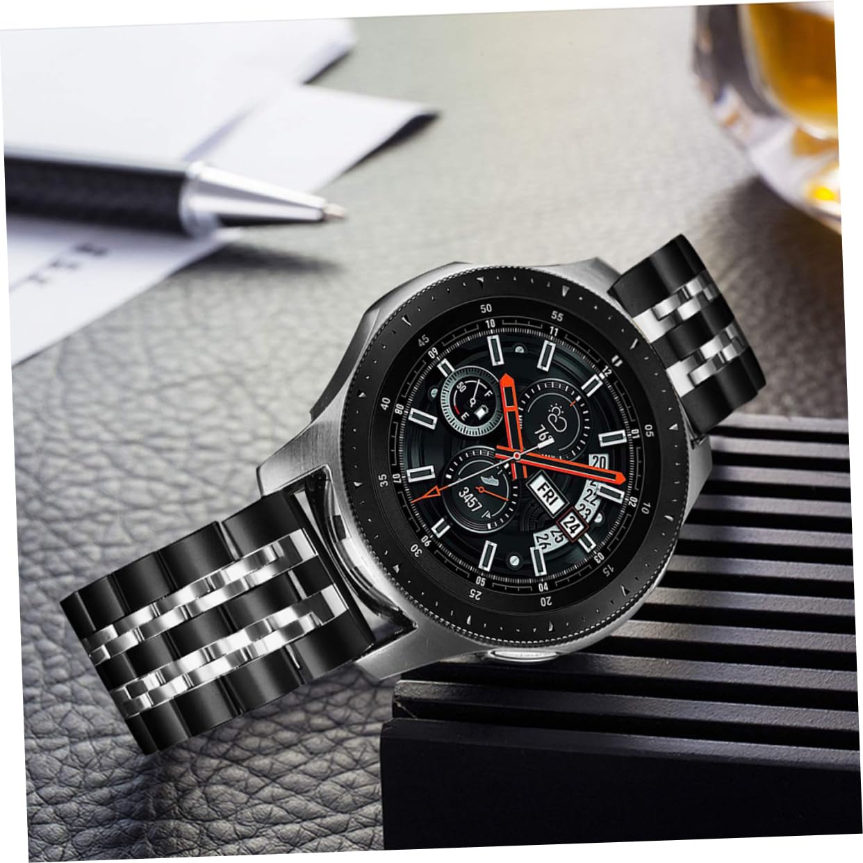 Artibetter 3 Piezas correa de reloj de acero inoxidable correa de reloj inteligente correas de cuentas engranaje correas de reloj correa de reloj de moda reemplazo de correa de reloj