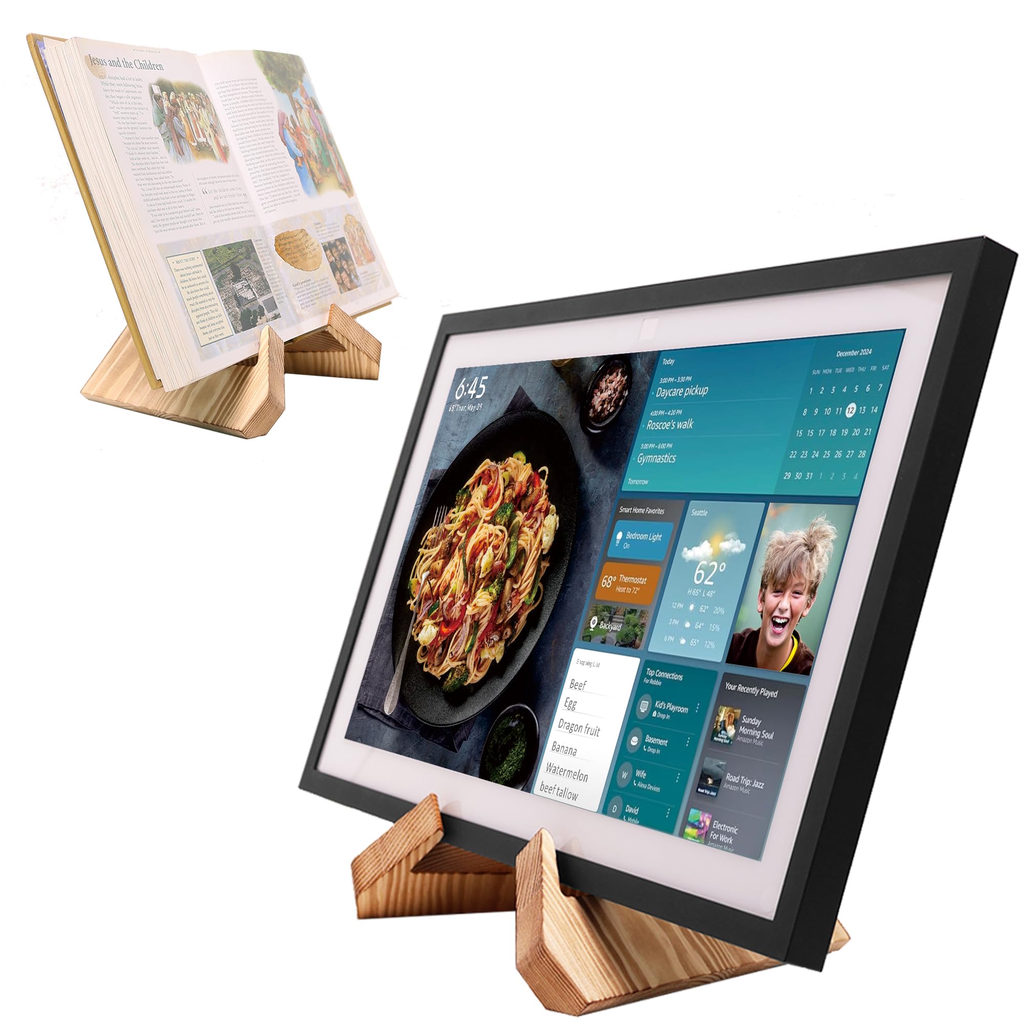 Amazon.com: HOOKMEMO Solid Wood Tablet Computer Stands Compatible