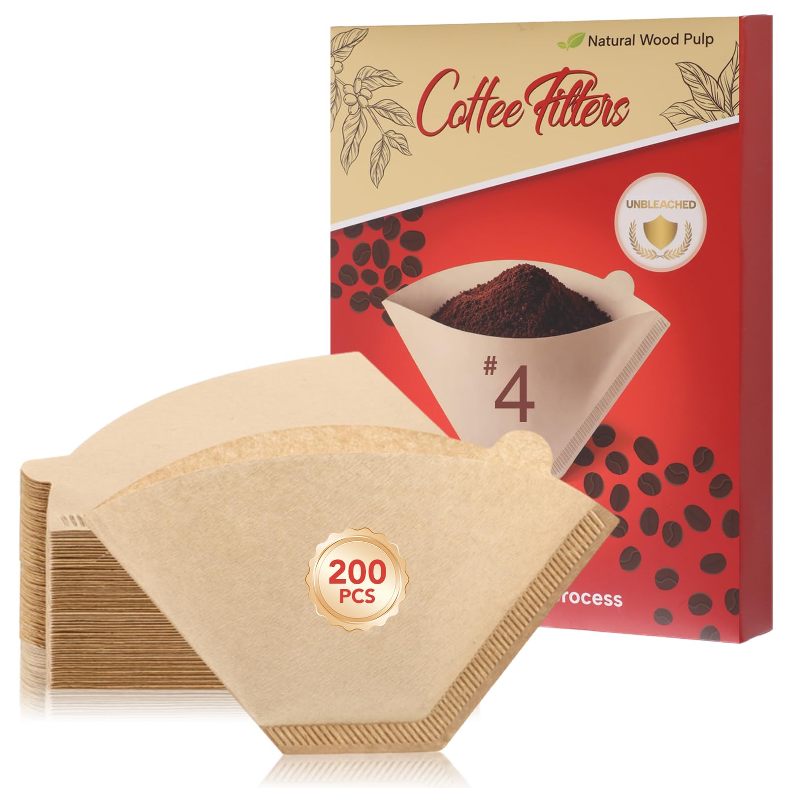 Photo 1 of 100 Count #4 Cone Coffee Filters 8-12 Cup Compatible with Ninja Maker(Box)