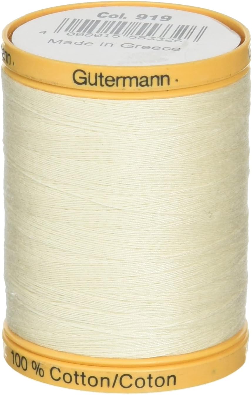 Gutermann Natural Cotton Thread, 800m/875 yd, Egg White
