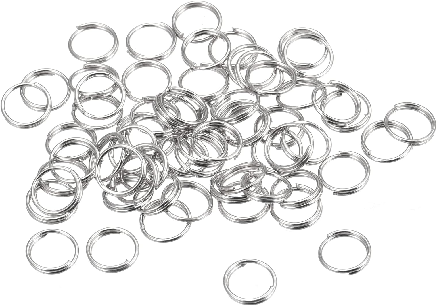 Amazon.com: uxcell Double Loops Split Rings, 8mm Small Round Key Ring ...