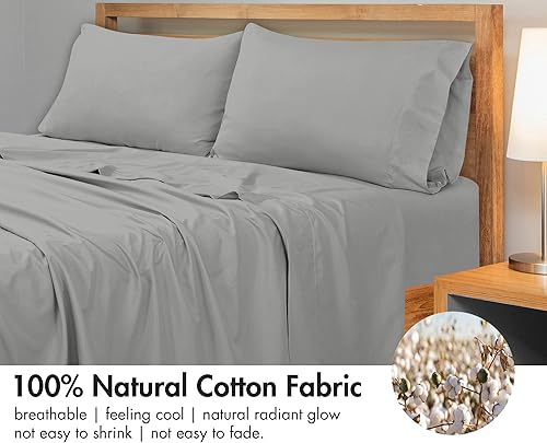 Miniatura 4 de Royale Linens Sábana Plana de Algodón Peinado de Fibra Larga 100% de 300 Hilos - Súper Suave - Sábanas Superiores - Sábana Plana Individual Vendida