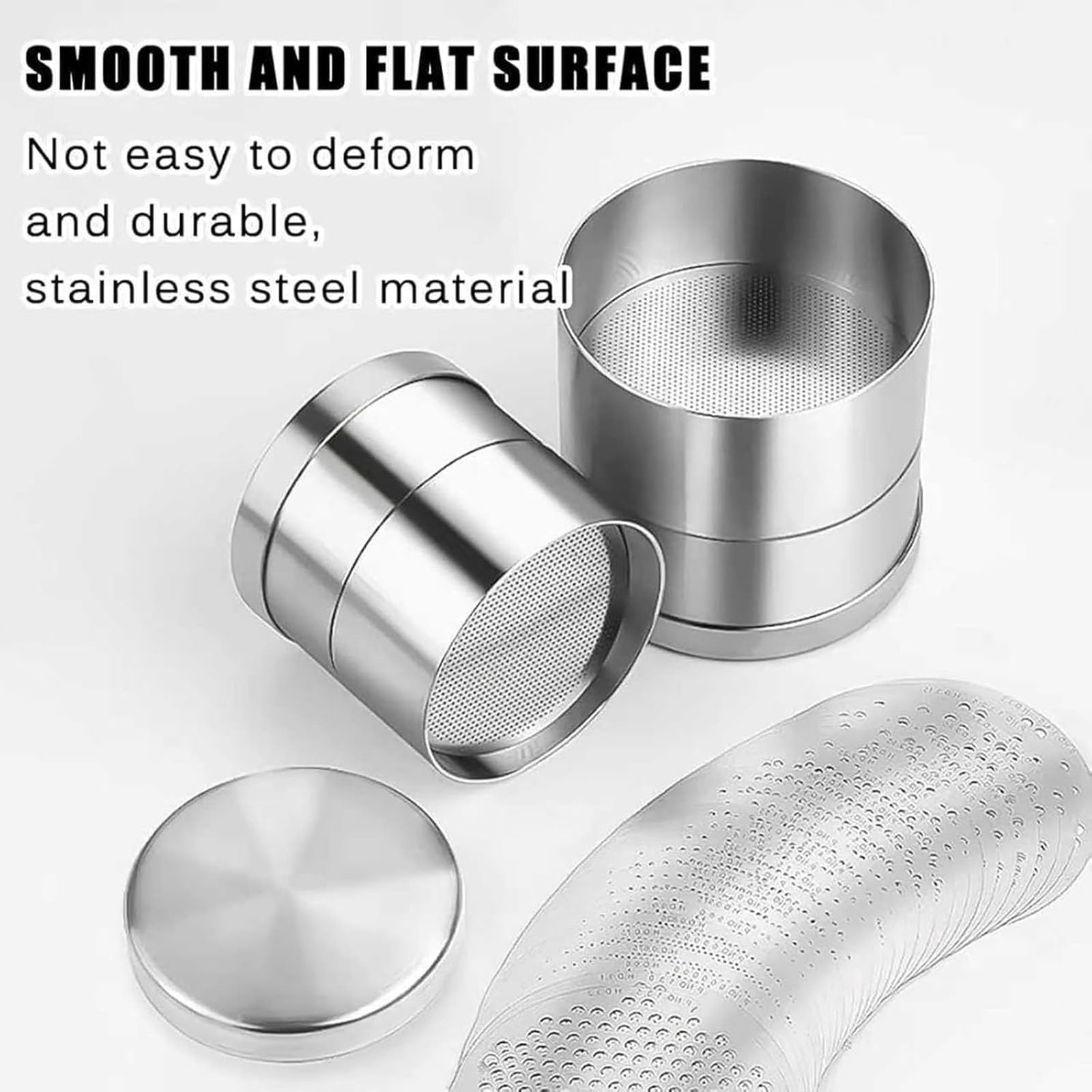 Set di setacci per la classificazione del diamante, strumento di selezione in acciaio inossidabile con telaio a piatto, design a doppio strato per la misurazione delle dimensioni delle pietre preziose