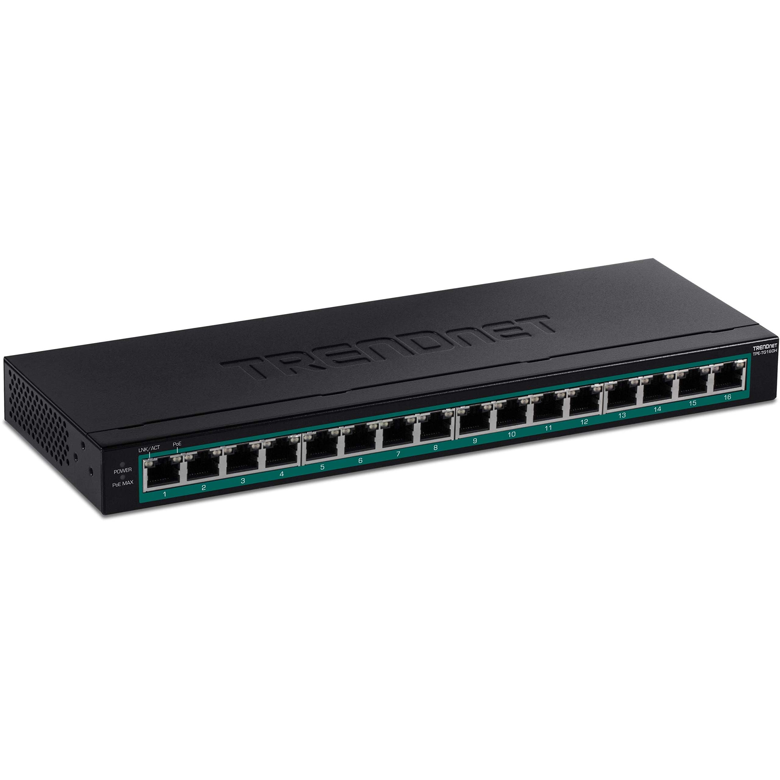 Conmutador PoE+ Gigabit de 16 Puertos