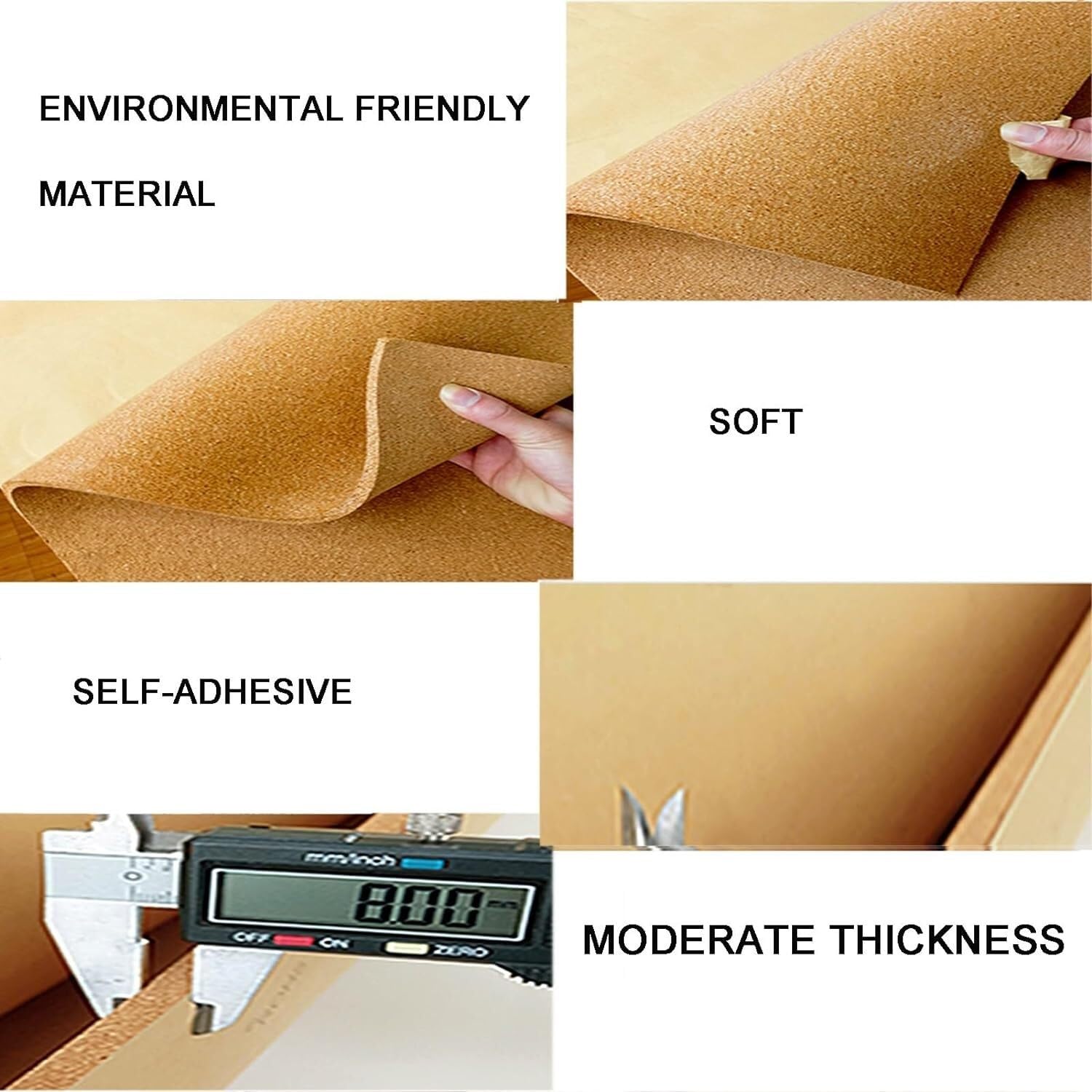LNNW Rollo de tablero de corcho autoadhesivo, tablero de mensajes adecuado, manualidades DIY for tablón de anuncios, letrero de puerta, decoración de pared de suelo Para la Decoracion de la Oficina de