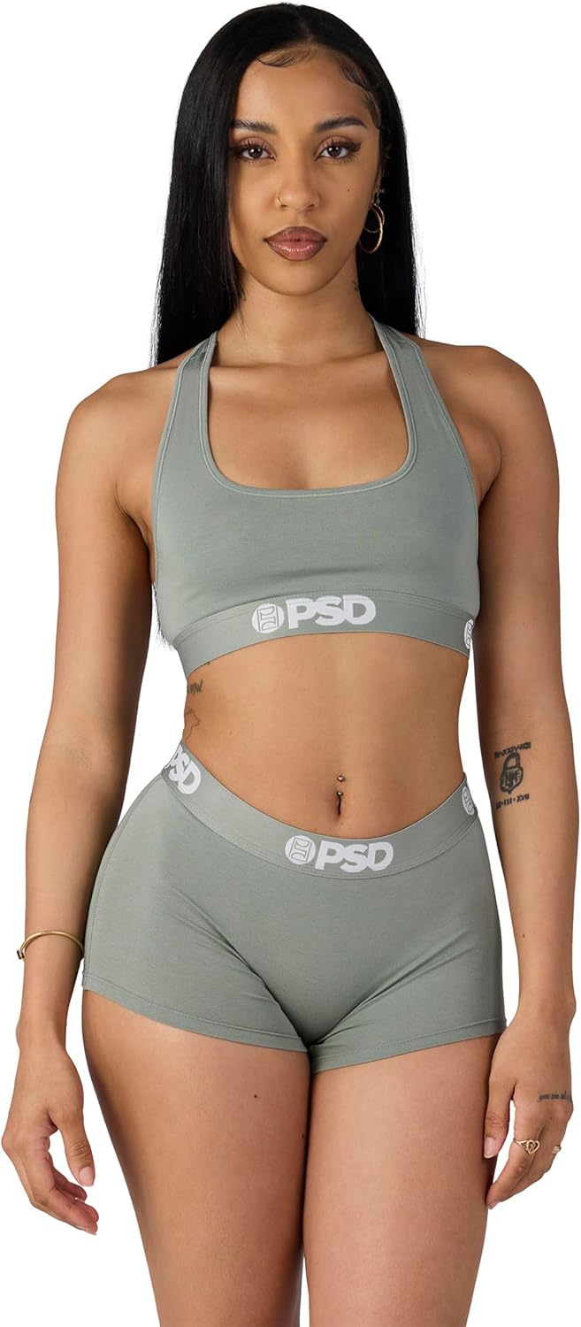 PSD Underwear Womens Sports Bra - Soft Modal Basics, Medium Support Sports Bras for Women, Racerback, Womens Loungewear Bras