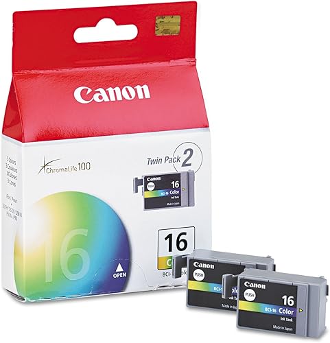 Canon Depósito de tinta de color genuino BCI-16, compatible con impresoras iP90v, iP90, i850, SELPHY DS810 y DS700