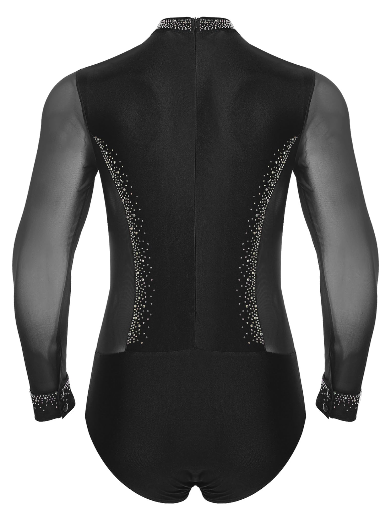Ensemble Künstlerische Eiskunstlauf Outfit Für Herren Strass Langarm Body Und Hose Tanz Gymnastik Kostüm
