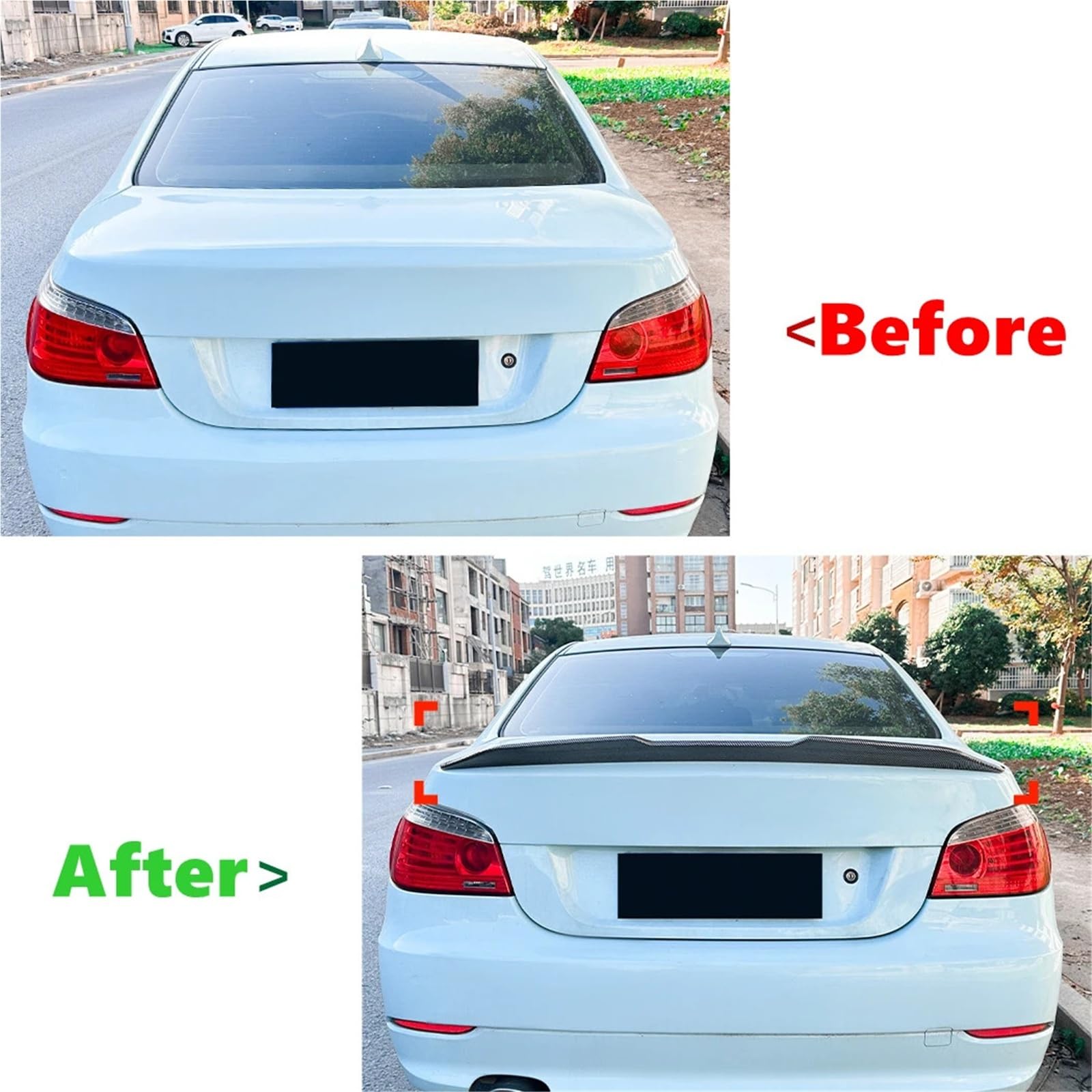 Tylny Spoiler FKompatybilny z BMW serii 5 E60 2004-2010 PSM Style Tylna owiewka samochodu Spoiler bagażnika Decklid Wykończenie pokrywy Splitter Lip(Carbon Fiber look)