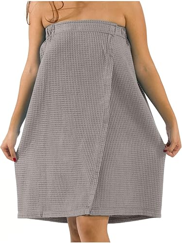 Miniatura 4 de BY LORA Toalla de baño ligera para mujer, toalla de spa para mujer, cierre ajustable y lazo para colgar añadido, lavanda