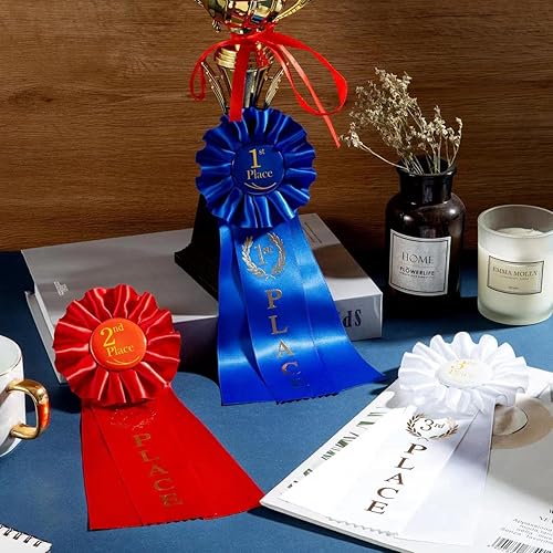 Miniatura 4 de Cintas de premio de roseta cinta de premio de medallas cinta de victoria ganadora 1 2 3er lugar para premios de aula cintas de reconocimiento