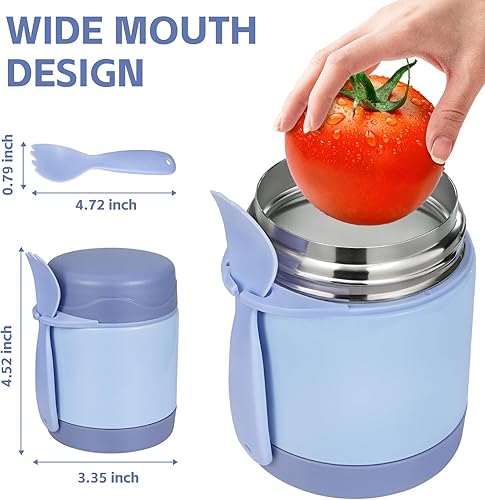 Miniatura 2 de Termo de sopa de 10 onzas para niños con aislamiento térmico para alimentos calientes, contenedor térmico de almuerzo para alimentos calientes, caja