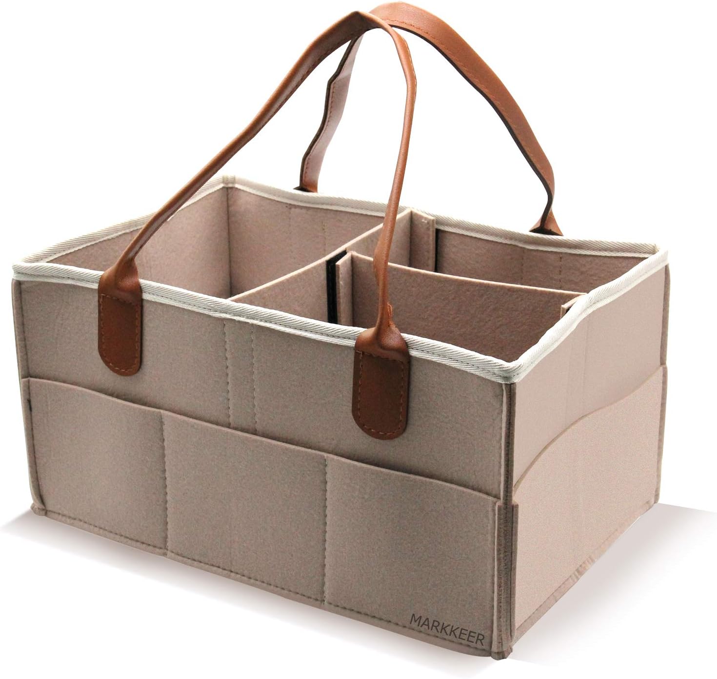 MARKKEER Baby Diaper Caddy Organizer, Nursery Storage Bin Car for