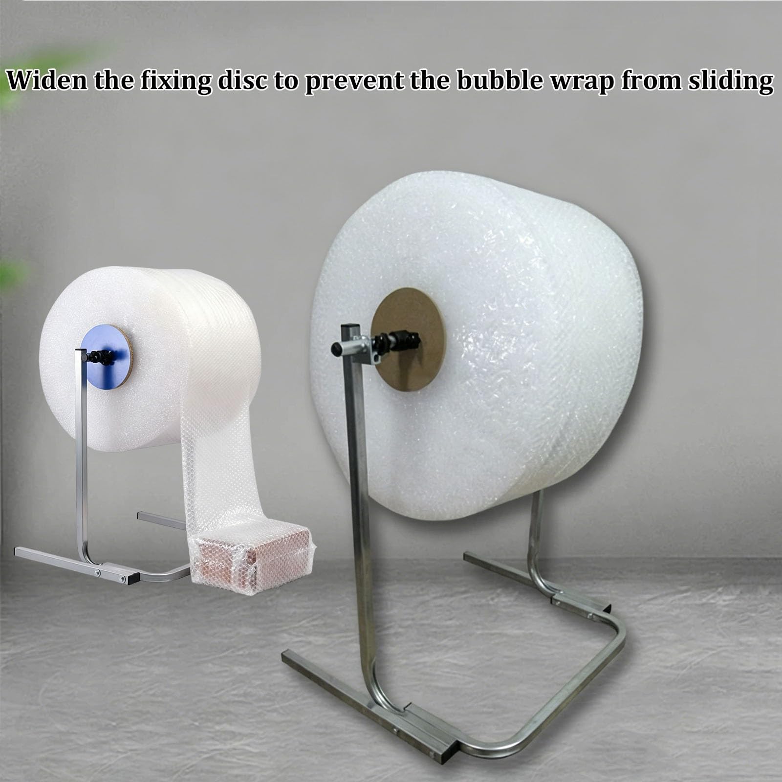 Dispenser per rotolo di pluriball - Supporto verticale per pluriball, in acciaio, dispenser manuale di pellicola in schiuma per imballaggio, trasloco, spedizione,fabbrica,express(100cm/39.37in)