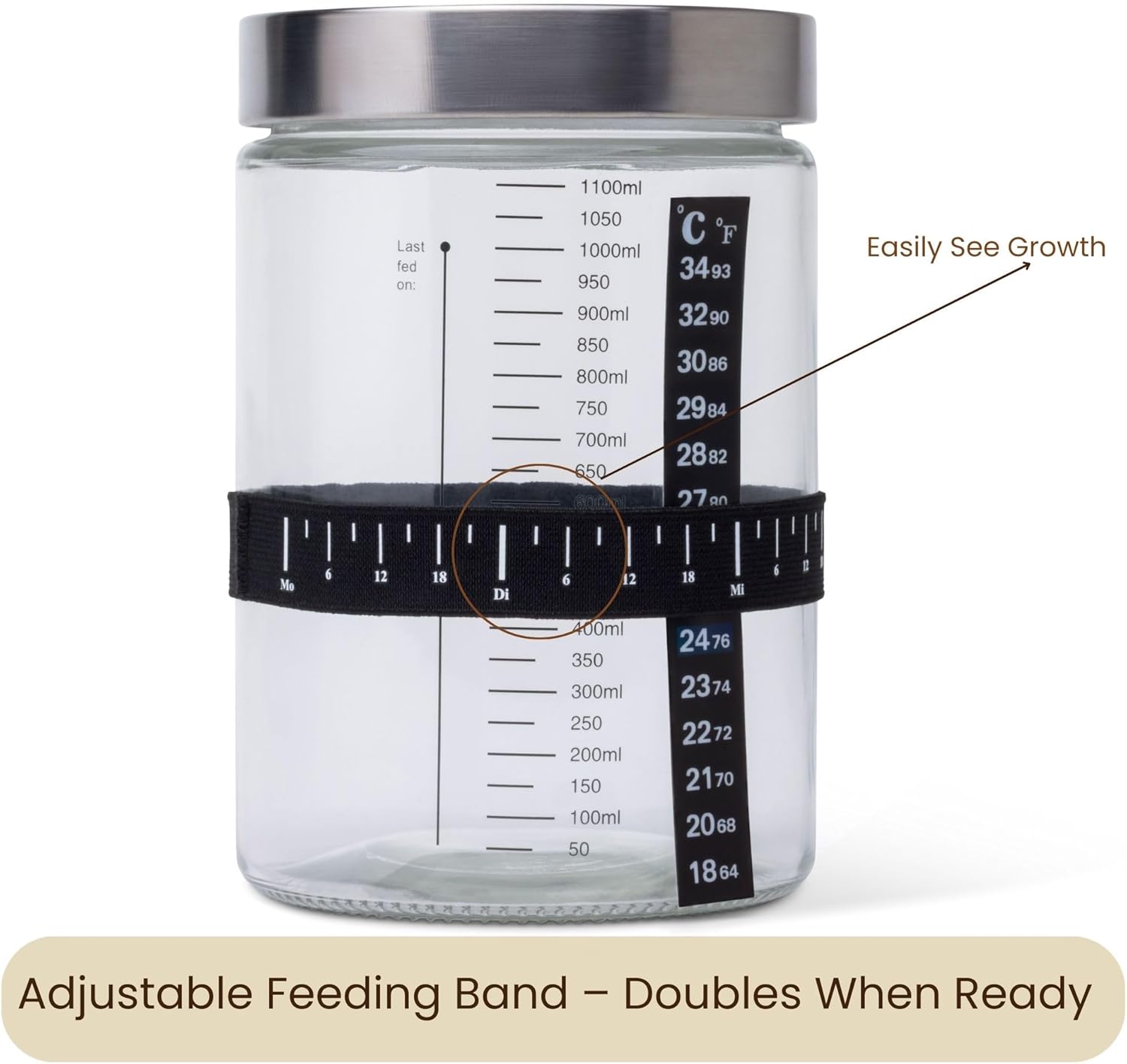 Sourdough Starter Kit with Digital Scale & 37oz Jar – 12-Piece Complete Bread Baking Set for Beginners with Banneton, Bread Sling & Step-by-Step Guide