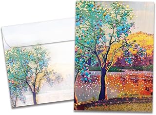 Tree-Free Greetings Lakeside Horizon Just Because Cards - 1 Recycled 5x7 Card & Matching Envelope, Thick Cardstock, Made in USA - Uniquely Colorful Tree