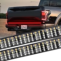 Vista 10 de Nilight - Tira de luz LED para plataforma trasera de 30 pulgadas de UTV, 204 LED, luces de freno ámbar, luces intermitentes rojas, compatible