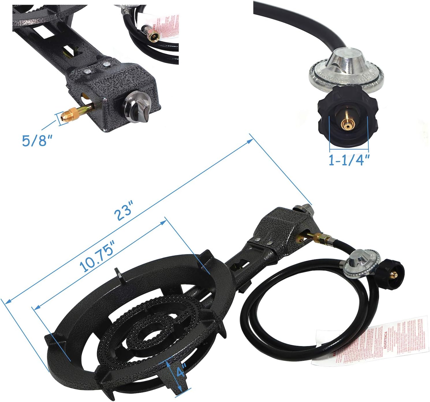 HTTMT- Outdoor 10KW/34000 BTU Power Caming Portable Propane Gas Burner Stove w/hose Jumbo Super Supergas Camp Camping Tailgating Gas Fire [P/N: ET-COOK008-RAW]