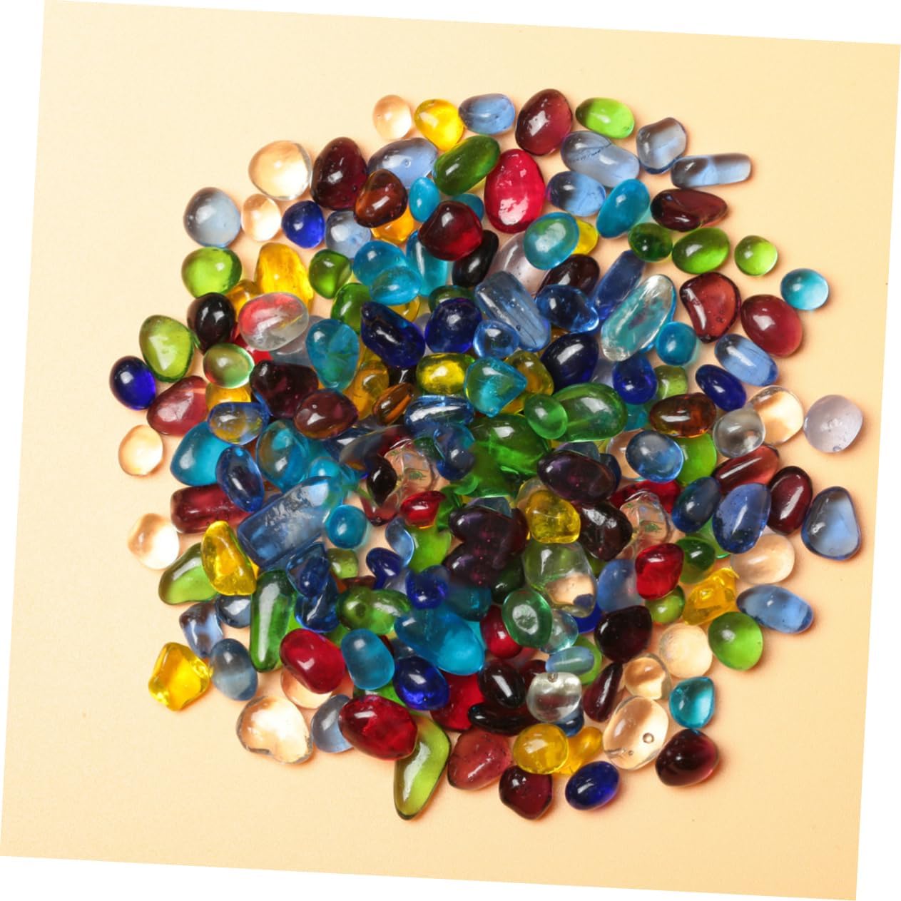 VOSAREA 3pcs Colorful Glass Gravel for Aquarium and Vase Decoration Safe for Fresh and for Crafts and Floral Arrangements