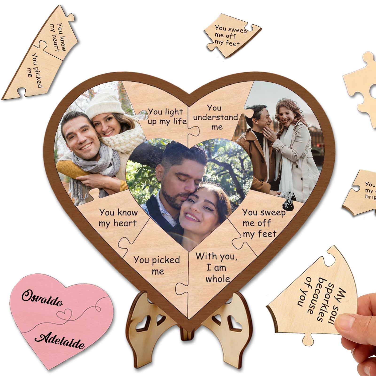 Personalised Love Story Jigsaw Puzzle - Custom Photo & Message Gift for Him/Her, Reasons Why I Love You Romantic Anniversary Valentine's Gift (Puzzle Gift)