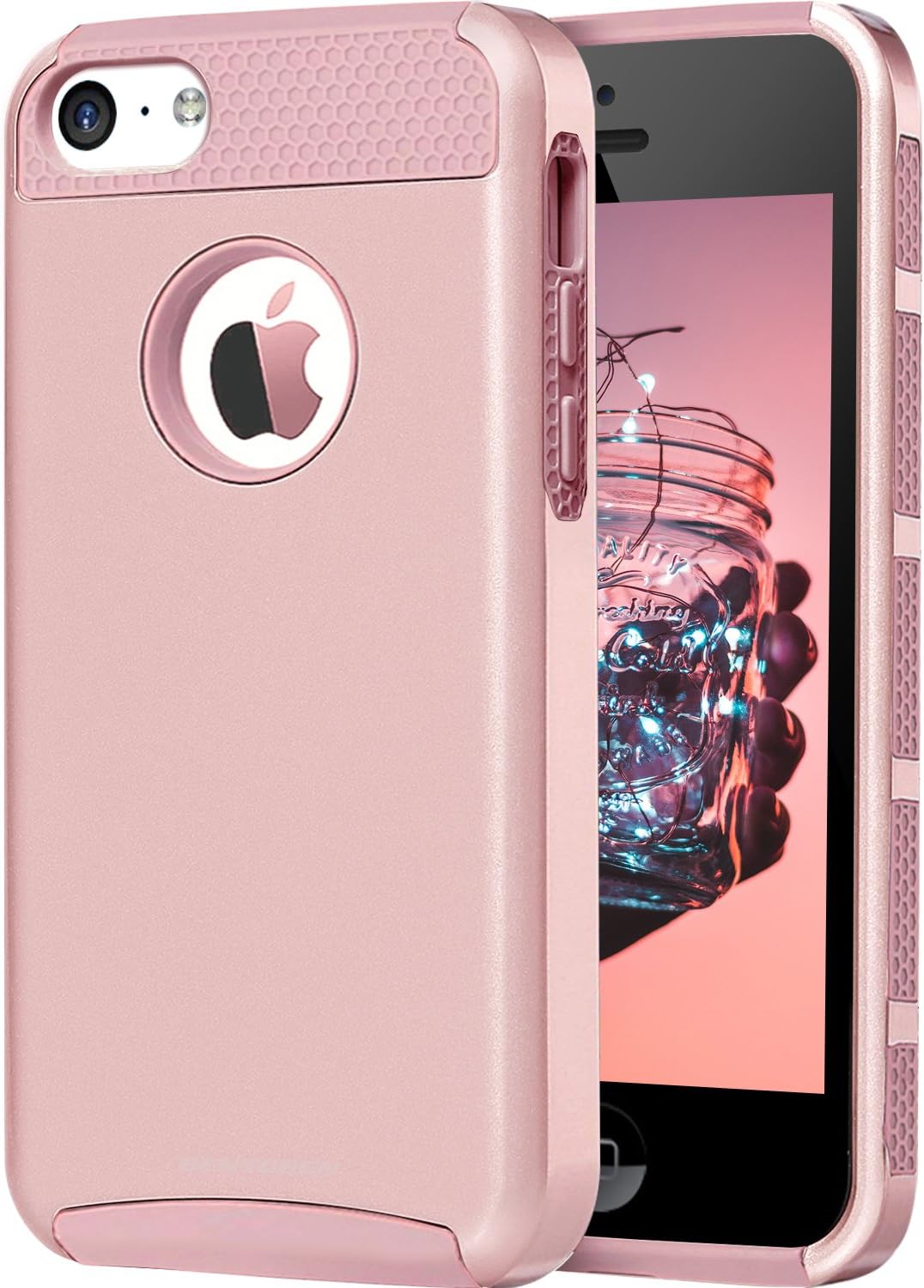 iPhone 5C Case, iPhone 5C Case Rose Gold, BENTOBEN 2 in 1 Soft TPU and Hard PC Anti Scratch Shockproof Protective Cover for Apple iPhone 5C - Rose Gold