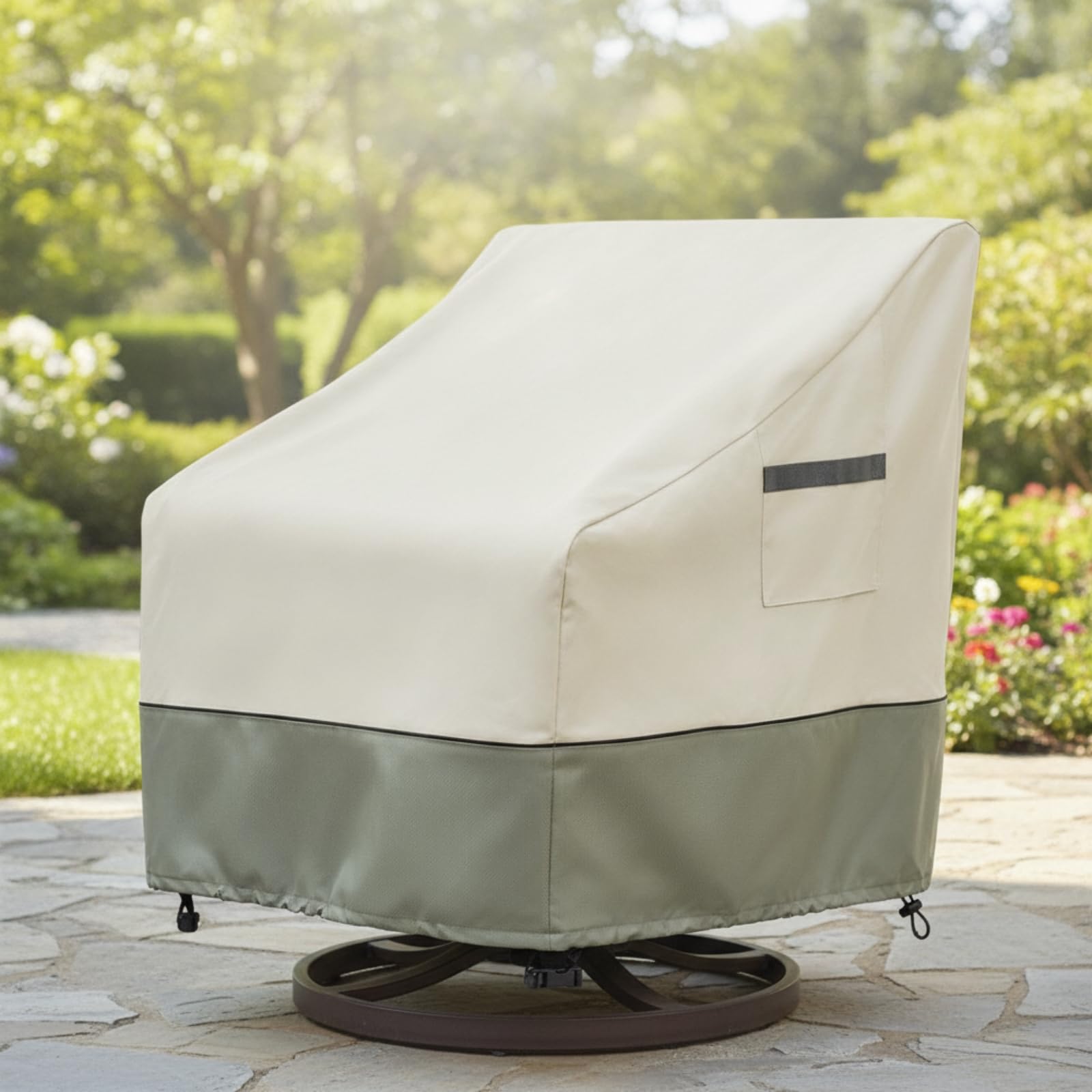 Copertura Copri Poltrona Impermeabile Coprisedia Resistente Ai Raggi Coprisedie da Esterno per Giardino, Balcone, 33" Larghezza X 35" Profondità X 38.5" Altezza, Nero