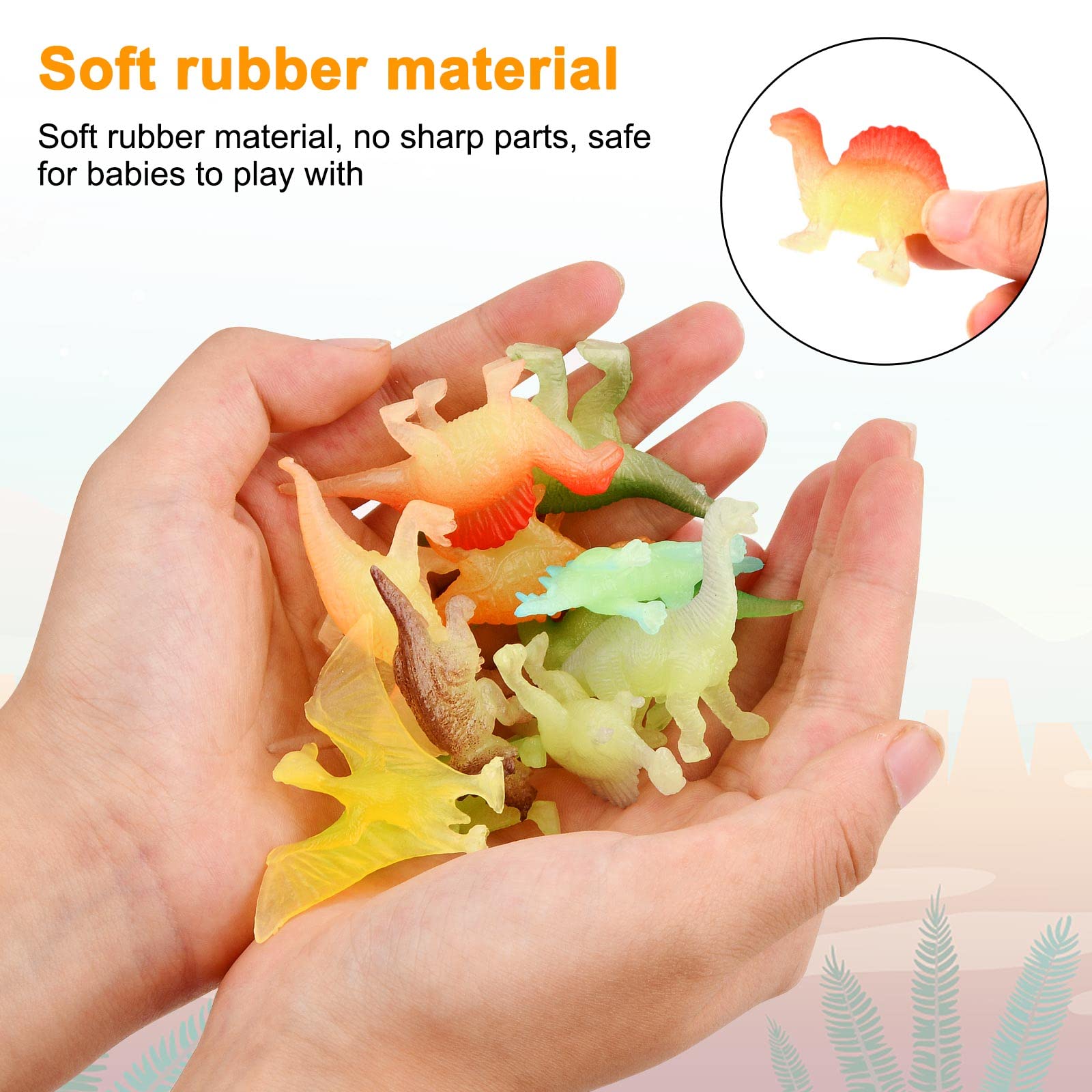 emperoch 36 Pcs Glow in Dark Mini Dinosaur Toy Set, Plastic Realistic Dino Figures, Small Luminous Dinosaur Toys Model - Image 4