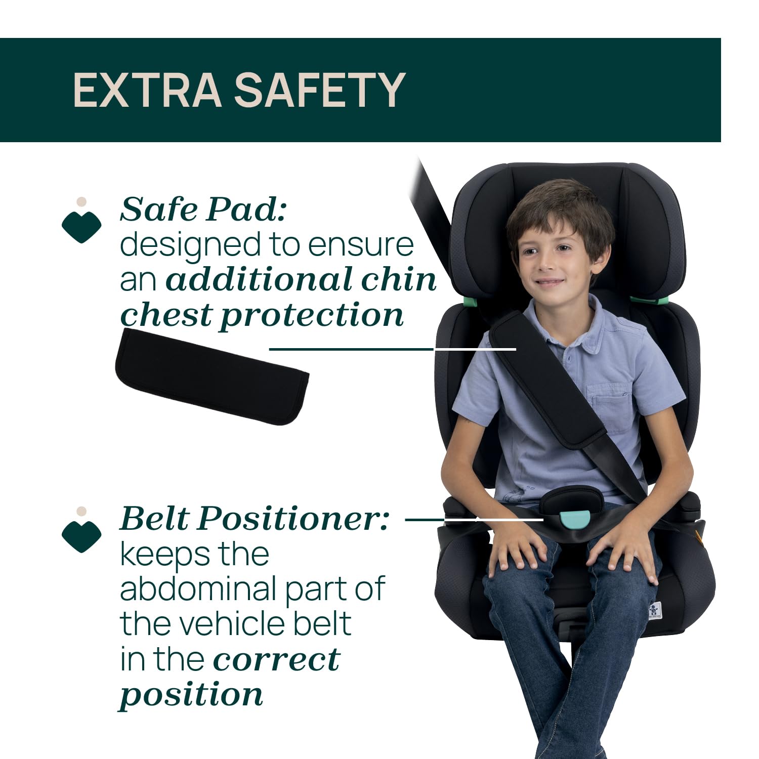 Chicco, Quizy i-Size, Silla de Coche para Niños 3-12 Años (100-150 cm), Peso 15-36 kg, Grupo 2/3, Instalación Fácil con Sistema Isofix, Reclinable, Ajustable en Altura, Reposabrazos Acolchados, Negro