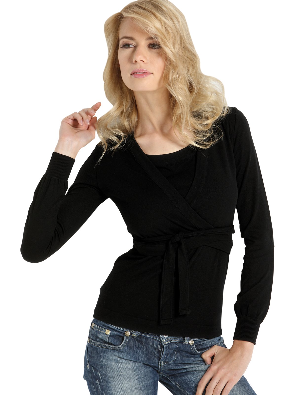 SENSI' Twin Set Damen Tanktop mit Jacke Strickmode Made in Italy