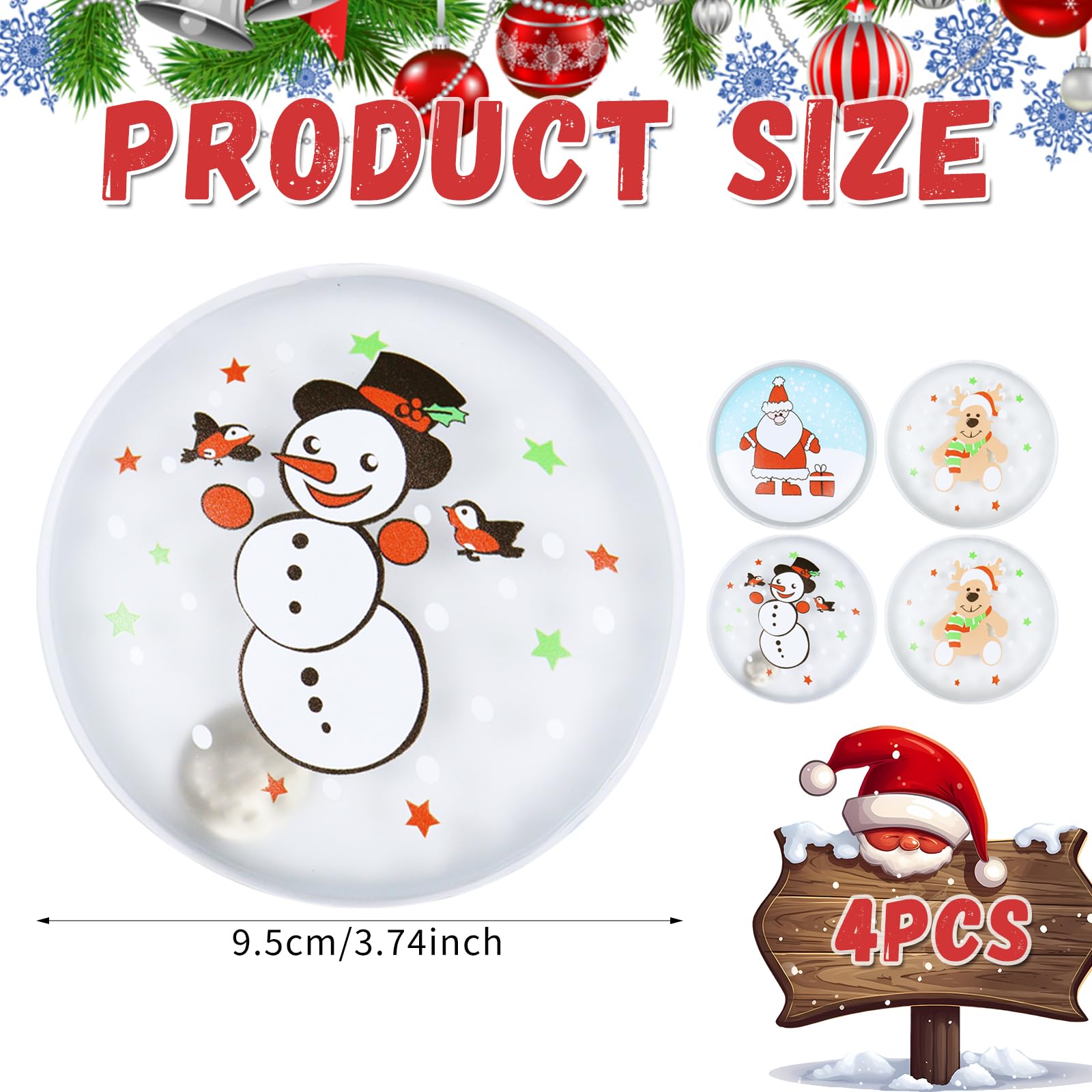 Scaldamani Riutilizzabile, 4 Pezzi Scaldamani Natalizi, Scaldatasche Tascabili per Bambini, Mini Riscalda Mani Gel Portatile Scaldini Mano per Fredde Giornate Invernali, Viaggi, Campeggio, Ufficio