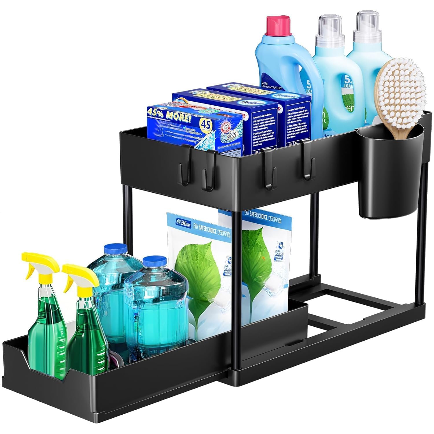 2 Tier Under Sink Organizer for Kitchen & Bathroom | Pull-Out Cabinet Storage Rack | Sliding Drawer Shelf for Kitchen Cabinets | Bathroom Storage Organizer | Space Saving-image-19