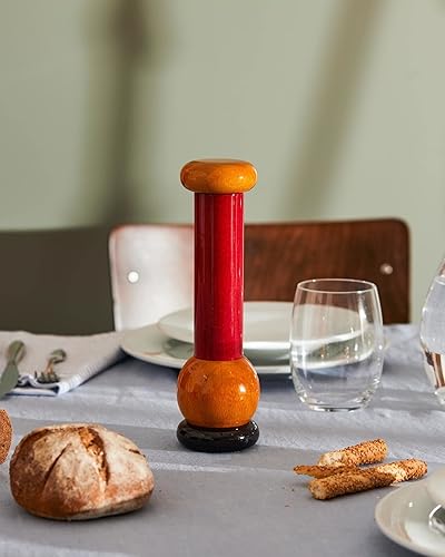 Miniatura 3 de Alessi  Molino de pimienta de madera de diseño, rojo