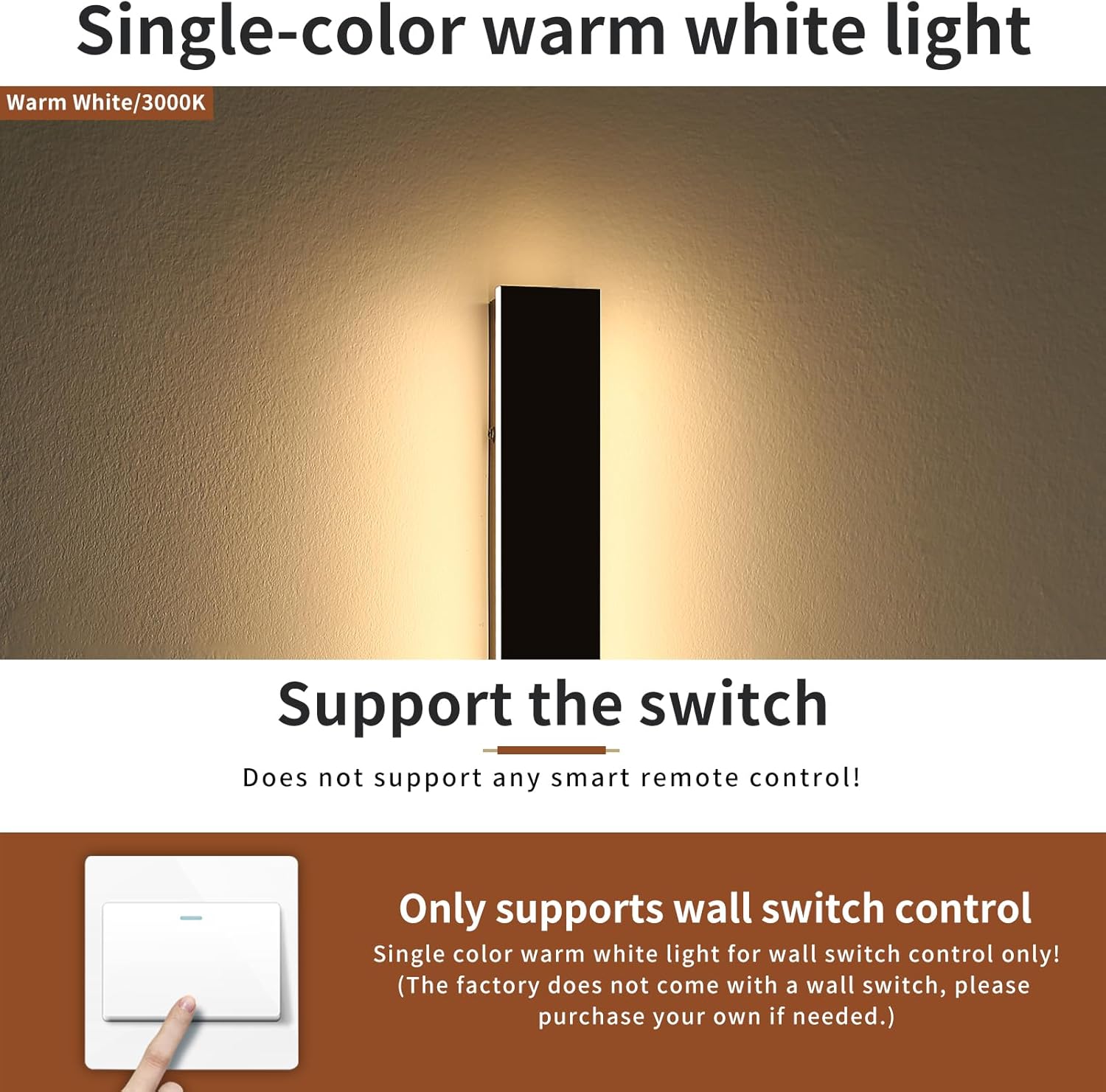 2 Pack 23.6inch Long Outdoor Led Wall Lights, IP65 Waterproof Black Outside Porch Lights, 3000K Warm White, 24W, Modern Exterior Wall Sconces Lighting for Garage, Patio, House, Garden