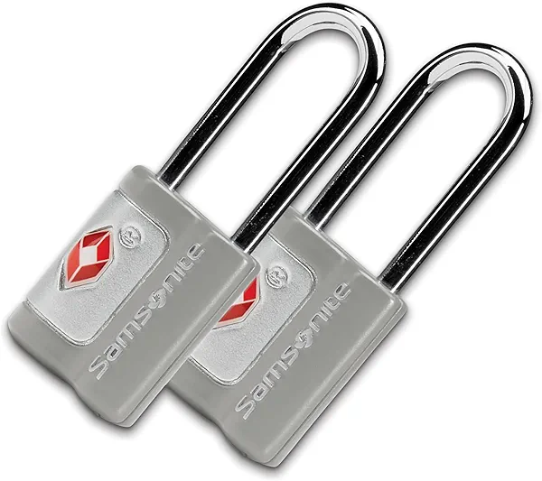 Samsonite 2 Pack Key Lock, TSA Approved Travel Lock, Light Grey