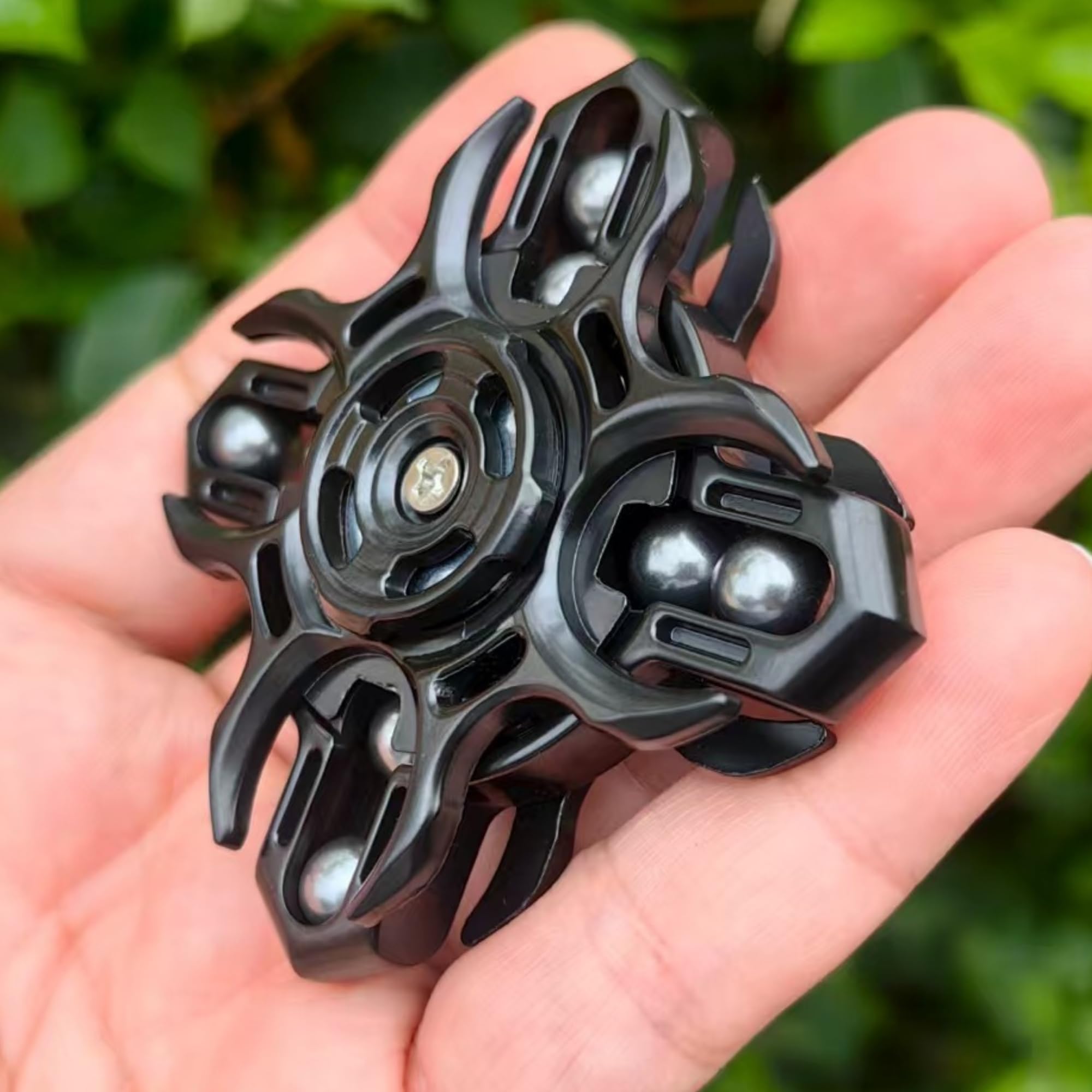 T-Conceal EDC Fidget Slider - Trottola di diapason, giocattolo antistress per adulti, favorisce la concentrazione e il rilassamento, lunga rotazione, giocattolo magnetico in metallo, nero