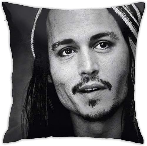 Miniatura 1 de Johnny Depp - Fundas de almohada suaves y cómodas con protectores de almohada con cremallera, 18 x 18 pulgadas
