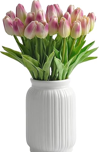 Tulipán artificial de 30 piezas de flores de tacto real para la decoración del hogar de la boda centro de mesa