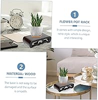 Vista 7 de Base de tallado de raíz Base de madera Florero rectangular Soporte de exhibición de madera Soporte de jarrón oriental Soporte de base de madera