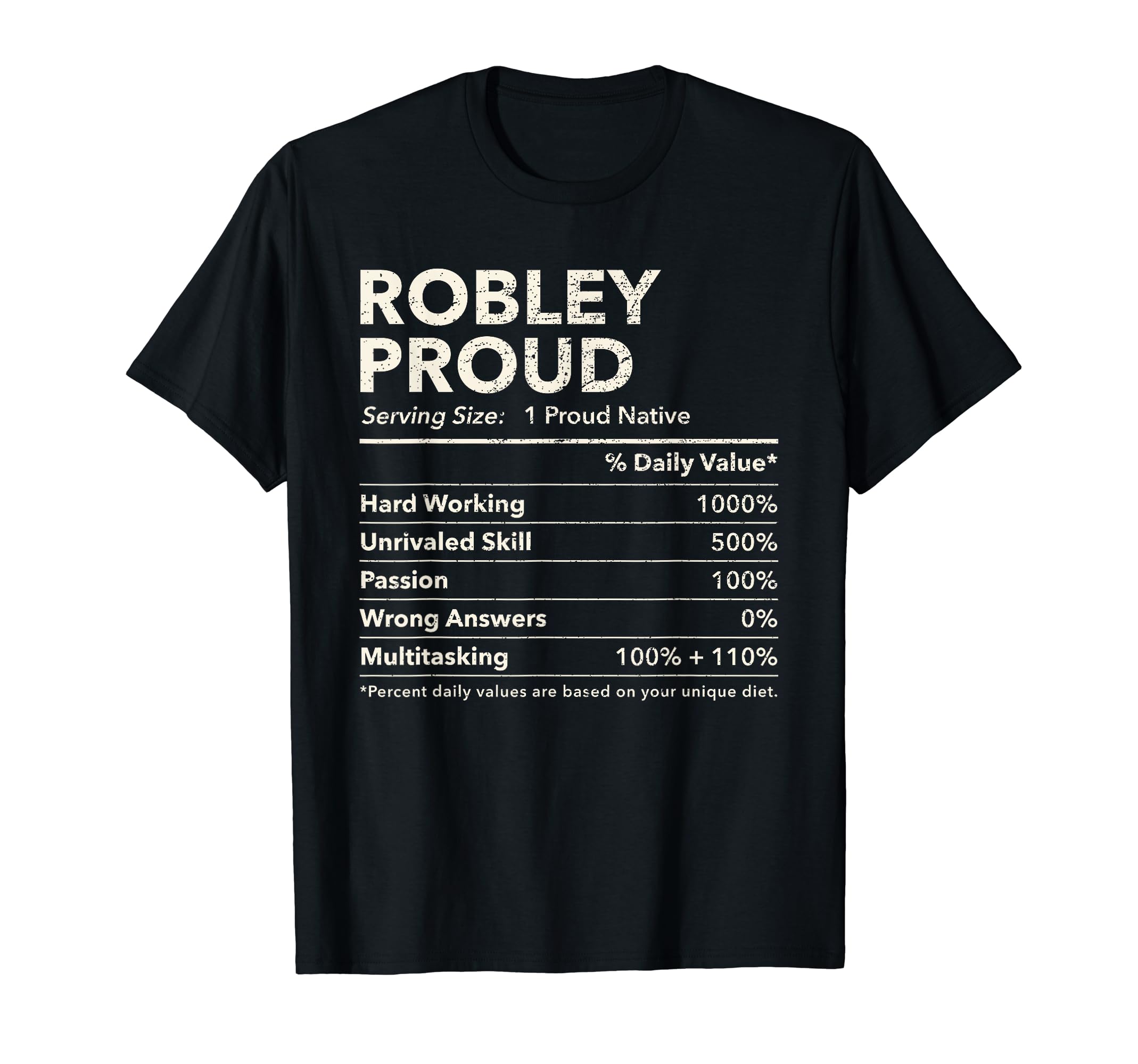 Robley, Virginia Proud Nutrition Facts T-Shirt