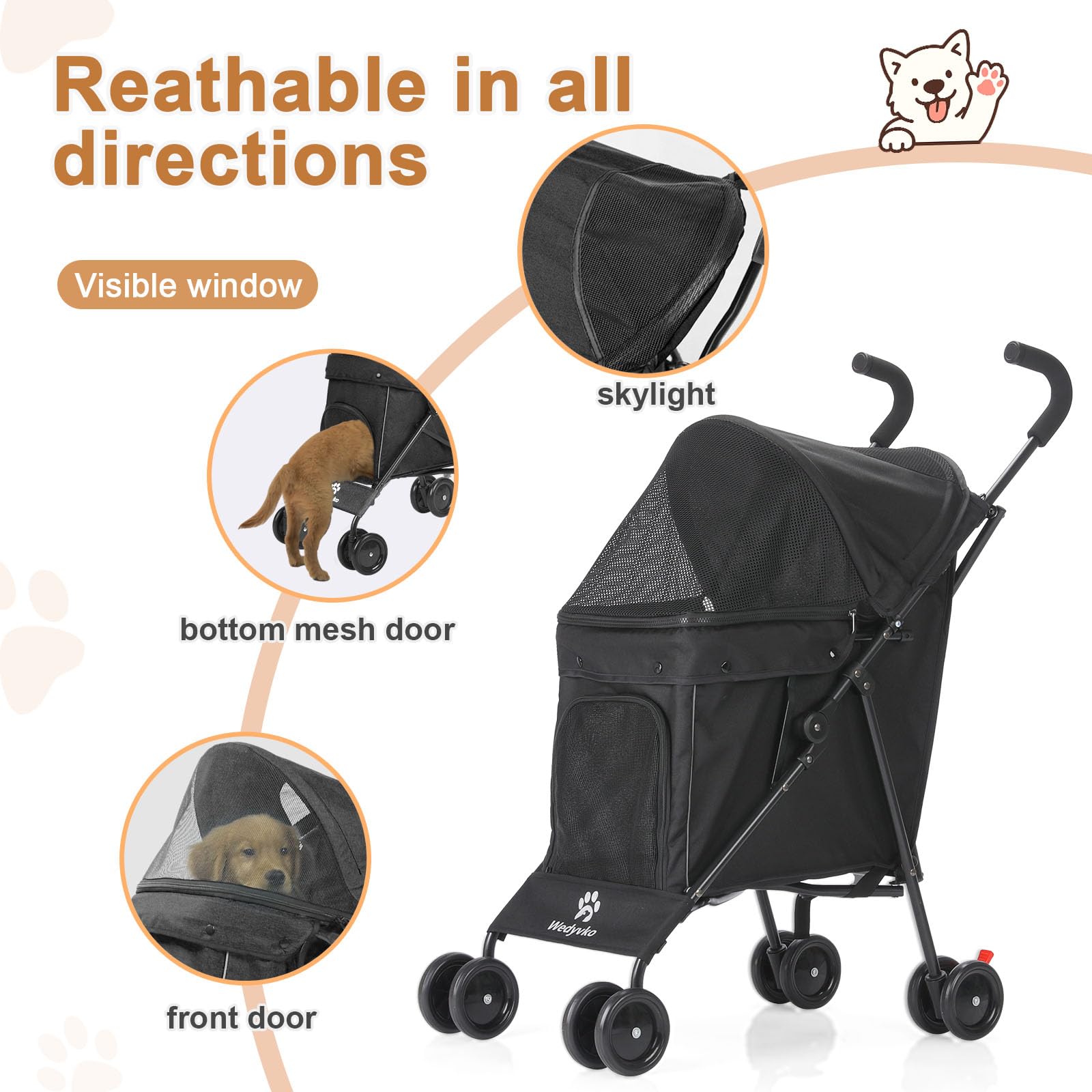 ペット用トラベルキャリア小型犬猫カート　WEDYVKO 新品未使用 Amazon.co.jp: Wedyvko トラベルポータブル犬用ベビーカー ペット