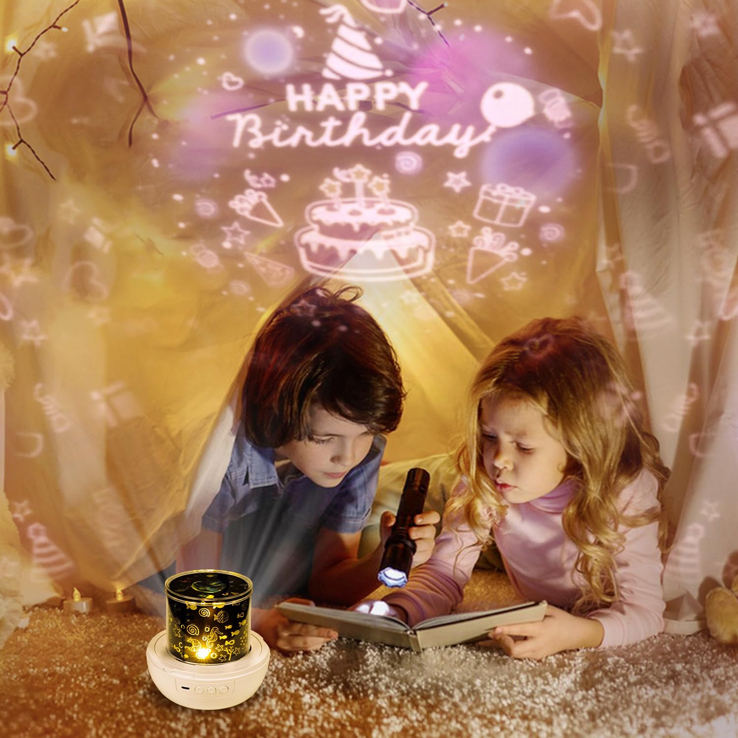 21 juegos de películas, proyector de luz nocturna para niños, proyector de galaxia de estrellas con rotación de 360 grados para niños, bebés, cumpleaños, Navidad, guardería, decoración de